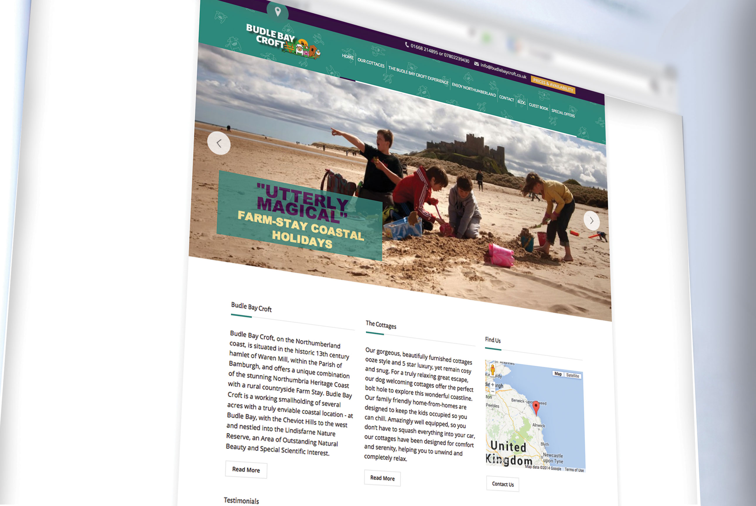 Brand and website for Budle Bay Croft