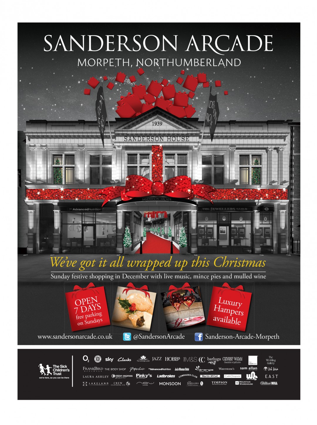 Sanderson Arcade Christmas Design Agency Northumberland Beach Design